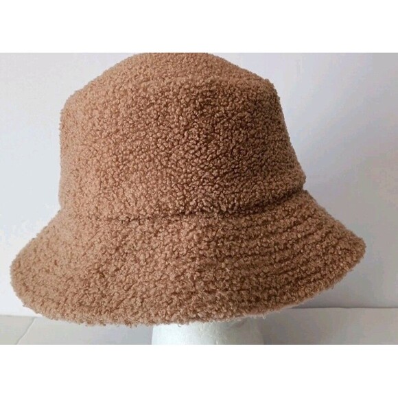 Rubi Teddy Bucket Hat Tan You Unisex 90s Sherpa Furry Hip Hop Hippie Scene - Picture 1 of 5